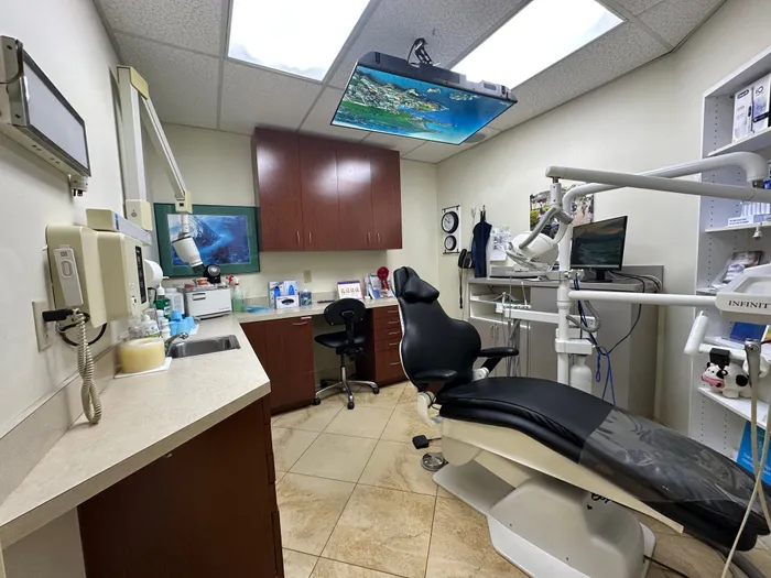 Treatment room with modern dental equipment